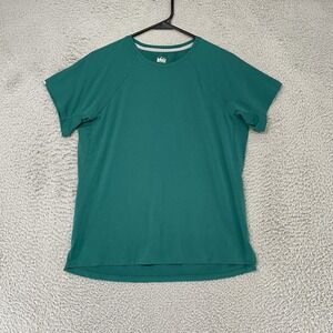 REI T-Shirt Womens Medium Green Lightweight Short Sleeve Hiking Workout Top